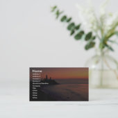 Carte De Visite Beau coucher du soleil : Phare de point de (Debout devant)