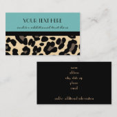 Carte De Visite Beau dans le léopard, bleu des oeufs de Robin (Devant / Derrière)