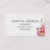 Carte De Visite Beau design de fleur aquarelle (Dos)