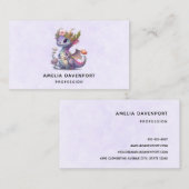 Carte De Visite Beau Dragon avec Couronne élégante (Devant / Derrière)