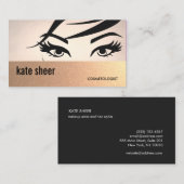 Carte De Visite Beau Eyelashes et Brows Cosmetologue (Devant / Derrière)