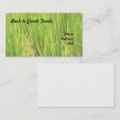 Carte De Visite Beau gisement vert luxuriant de riz (Devant / Derrière)