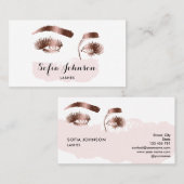 Carte De Visite Beau Lashes Rose Gold Foil Maquillage (Devant / Derrière)