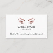 Carte De Visite Beau long cils Rose maquillage or (Dos)