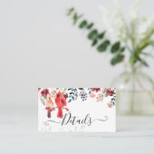 Carte De Visite Beau Mariage ROUGE CARDINAL Oiseaux (Debout devant)