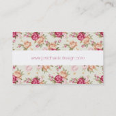 Carte De Visite Beau motif de pivoine couleur vert (Dos)