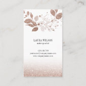 Carte De Visite Beau oeil avec Rose or Aquarelle Fleurs (Dos)