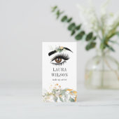 Carte De Visite Beau oeil avec verdure Aquarelle Fleurs (Debout devant)