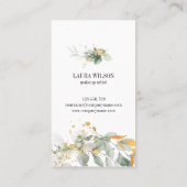 Carte De Visite Beau oeil avec verdure Aquarelle Fleurs (Dos)