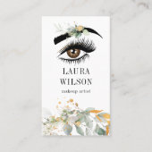 Carte De Visite Beau oeil avec verdure Aquarelle Fleurs (Devant)