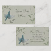 Carte De Visite Beau Oiseau Bleu (Devant / Derrière)