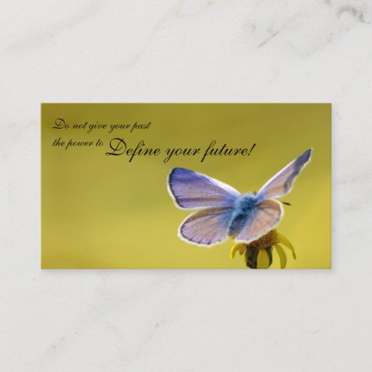 Carte De Visite Beau papillon avec citation motivante (Devant)