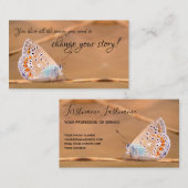 Carte De Visite Beau papillon avec citation motivante (Devant / Derrière)