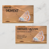 Carte De Visite Beau papillon avec citation motivante (Devant / Derrière)