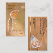 Carte De Visite Beau papillon avec citation motivante (Devant / Derrière)