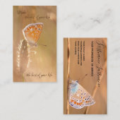 Carte De Visite Beau papillon avec guillemets motivants busine (Devant / Derrière)