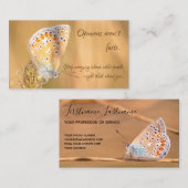 Carte De Visite Beau papillon avec guillemets motivants busine (Devant / Derrière)