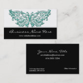 Carte de visite : : Beau papillon de turquoise (Devant / Derrière)