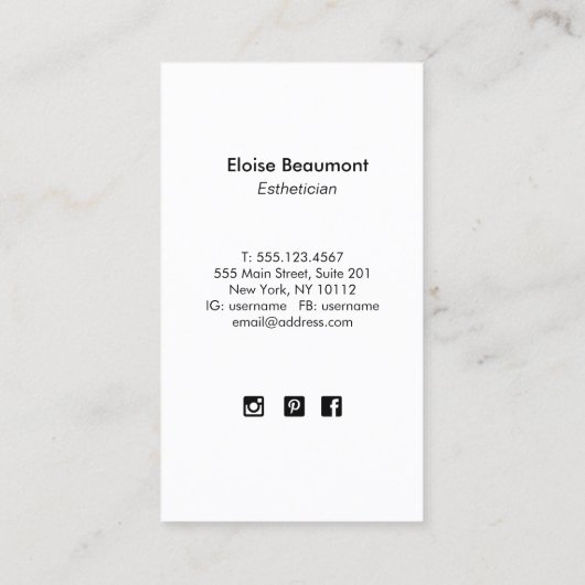 Carte De Visite Beau papillon gras (Dos)