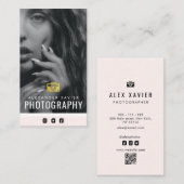 Carte De Visite beau photographe moderne code QR (Devant / Derrière)