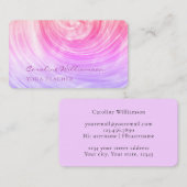 Carte De Visite Beau Pink Pastel Swirl Shell Yoga Enseignant (Devant / Derrière)