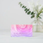 Carte De Visite Beau Pink Pastel Swirl Shell Yoga Enseignant (Debout devant)