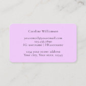 Carte De Visite Beau Pink Pastel Swirl Shell Yoga Enseignant (Dos)