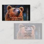 Carte De Visite Beau Portrait d'ours Brown Faune Photo (Devant / Derrière)