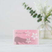 Carte De Visite Beau rose de silhouette de fille (Debout devant)