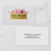 Carte De Visite Beau Rose | Dégradé or | Texture blanche (Devant / Derrière)