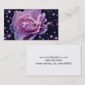 Carte De Visite beau rose élégant élégant de pourpre de la fleur | (Devant / Derrière)