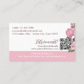 Carte De Visite Beau rose Floral Monogramme Romance Auteur (Dos)