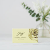 Carte De Visite Beau Rose Pastel clair Beige avec Initiales (Debout devant)