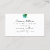Carte De Visite Beau Rose sur Turquoise blanc clair simple (Dos)