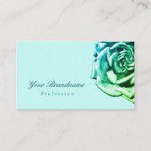 Carte De Visite Beau Rose sur Turquoise blanc clair simple (Devant)