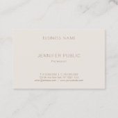 Carte De Visite Beau Simple Professionnel Moderne Modèle Luxe (Dos)