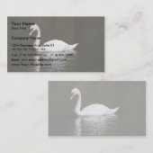 Carte De Visite Beau Swan Blanc Nager Dans L'Eau Du Lac (Devant / Derrière)
