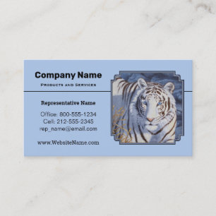 Carte De Visite Beau tigre blanc aux yeux bleu cristal
