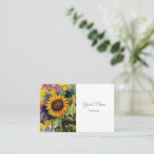 Carte De Visite Beau Tournesol En Aquarelle (Debout devant)