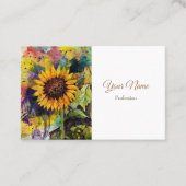 Carte De Visite Beau Tournesol En Aquarelle (Devant)