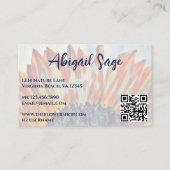 Carte De Visite Beau Tournesol Floral Fleuriste Jardin QR Code (Dos)