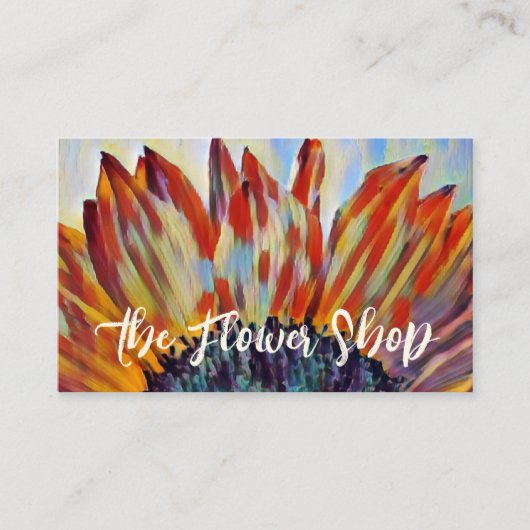 Carte De Visite Beau Tournesol Floral Fleuriste Jardin QR Code (Devant)