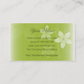 Carte De Visite Beau vert de silhouette de fille (Dos)