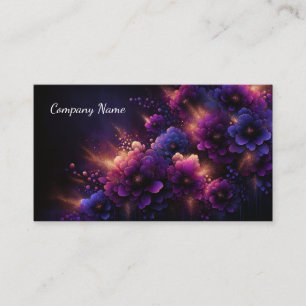 Carte De Visite Beau violet et bleu Abstrait Floral Design