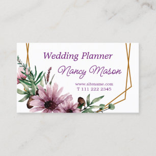 Carte De Visite Beau Wedding planner de fleurs de violet