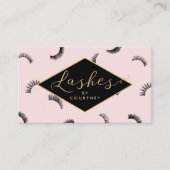 Carte De Visite Beaucoup de Lashes Motif Lash Salon Rose/Noir/Or (Devant)