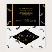 Carte De Visite Beaucoup de Lashes Salon Blanc/Noir Aftercare (Extérieur déplié)