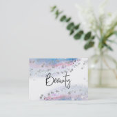 Carte De Visite *~* BEAUTÉ - Aquarelle bleu pastel Parties scintil (Debout devant)