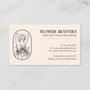 Carte De Visite Beauté beige ivoire femme féminine teint bronzé