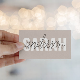 Carte De Visite Beauté Brown moderne Personnalisée Nom